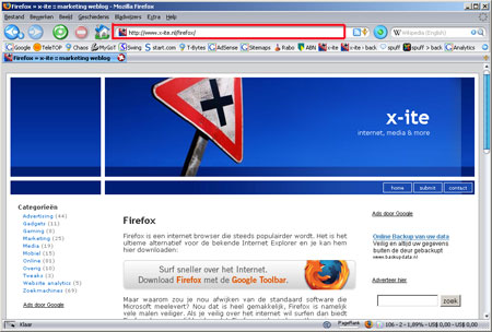 Firefox adresbalk Firefox adresbalk