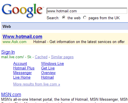Sinds wanneer valt Hotmail onder Ask.com?